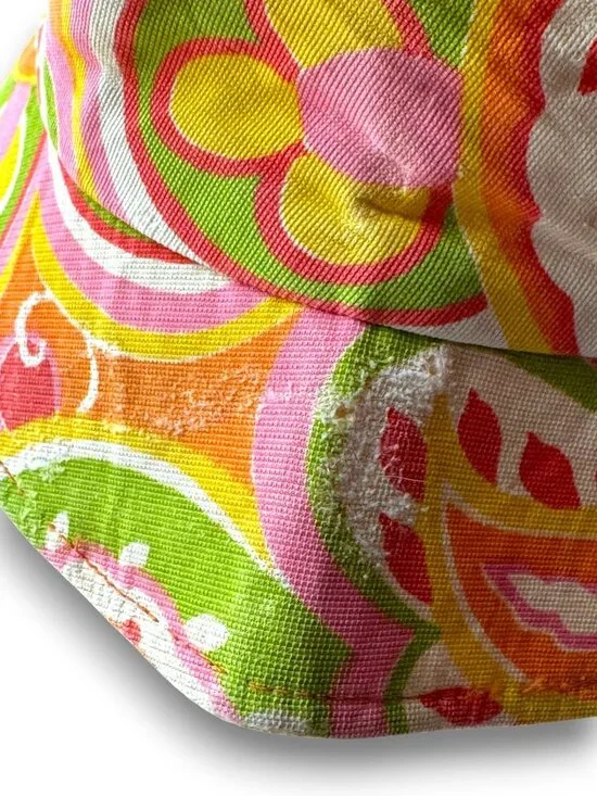 Vintage 1960s Sun Hatter of Florida Bucket Hat Psychedelic Paisley Mod Pink Oran - Picture 2 of 10